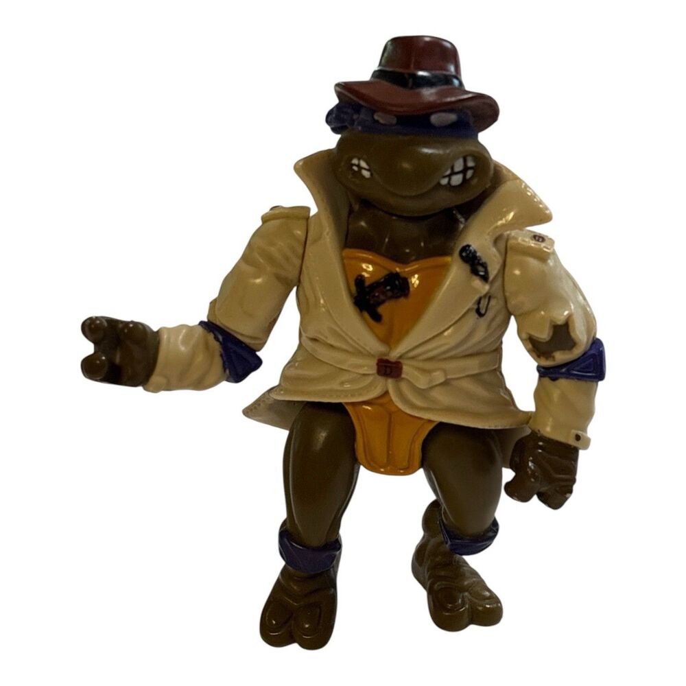 Vintage TMNT Donatello Undercover Detective Figure Ninja Turtles Toy Donny 1990